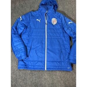Albion SC Jacket Mens Large Blue Soccer Puma Hooded Full Zip Puffer Insulated